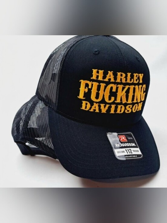 Handmade Other - Harley Davidson Embroidered Trucker Hat Cap Made in USA Biker Motorcycle Racing